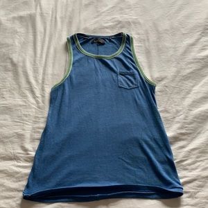 Blue with green pin strip tank top